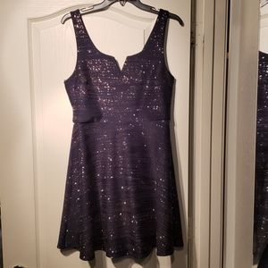 Francesca's Collection navy blue and gold dress